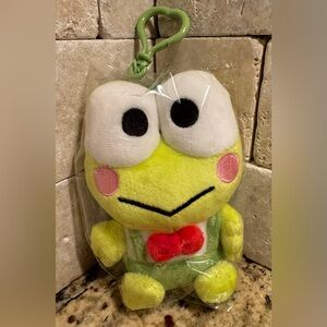 Sanrio Keroppi Plush w/Heart Shape Clasp for Bag or Backpack Hello Kitty Friend